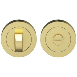 GoodHome Rosace de fonction rond à visser à condamnation Duod effet laiton satin or Ø50mm