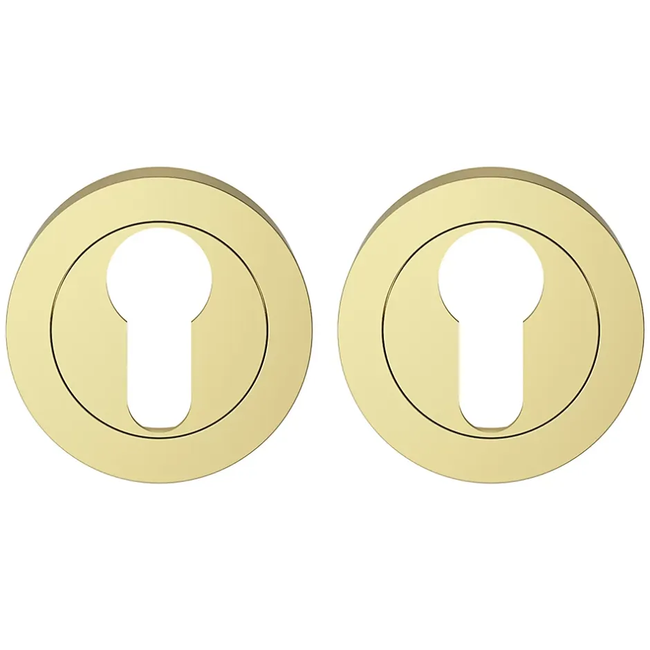 GoodHome Rosace de fonction rond à visser Duod effet laiton or Ø50mm