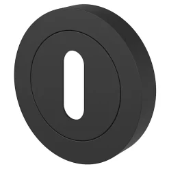 GoodHome Rosace de fonction rond à visser à serrure Duod mat noir Ø50mm