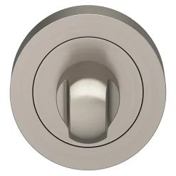 GoodHome Rosace de fonction rond à visser à condamnation Duod essential effet nickel satin gris Ø50mm