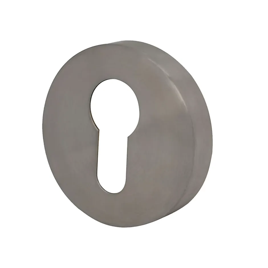 Rosace de fonction rond à visser Duod acier effet nickel satin gris Ø52mm- Best