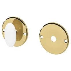 Rosace de fonction rond à visser à condamnation brillant or Ø48mm-GoodHome New