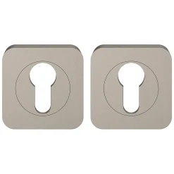 Rosace de fonction rond à visser Duod effet nickel satin gris Ø52.5mm-GoodHome Best