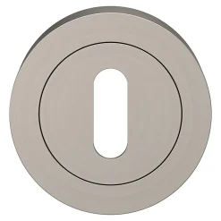 GoodHome Rosace de fonction rond à visser Duod effet nickel satin gris Ø50mm
