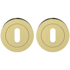 GoodHome Rosace de fonction rond à visser à serrure Duod effet laiton satin or Ø50mm