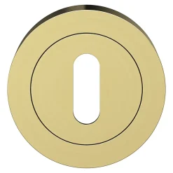 GoodHome Rosace de fonction rond à visser à serrure Duod effet laiton satin or Ø50mm