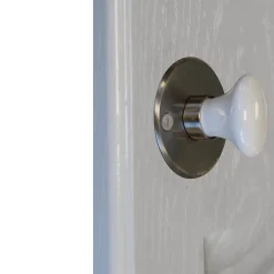 GoodHome Rosace de fonction rond à visser à condamnation brillant argent Ø48mm