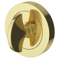 Rosace de fonction rond à visser à condamnation Duod effet laiton or Ø50mm-GoodHome Best