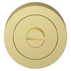 Rosace de fonction rond à visser à condamnation Duod effet laiton or Ø50mm-GoodHome Best