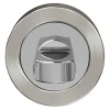 Rosace de fonction rond à visser à condamnation Duod Zamac effet chrome et nickel satin gris Ø52mm-GoodHome