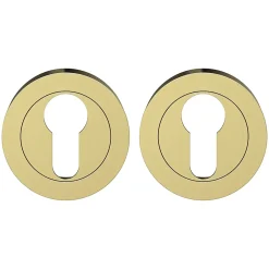 Rosace de fonction rond à visser Duod effet laiton satin or Ø50mm-GoodHome Clearance