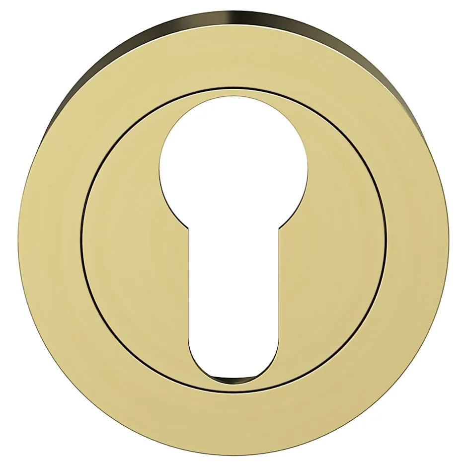 Rosace de fonction rond à visser Duod effet laiton satin or Ø50mm-GoodHome Clearance