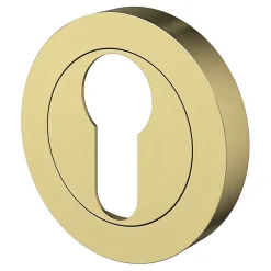 Rosace de fonction rond à visser Duod effet laiton satin or Ø50mm-GoodHome Clearance