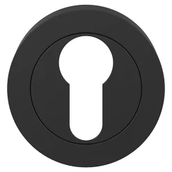 GoodHome Rosace de fonction rond à visser Duod mat noir Ø50mm