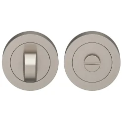 GoodHome Rosace de fonction rond à visser à condamnation Duod minimal effet nickel satin gris Ø50mm