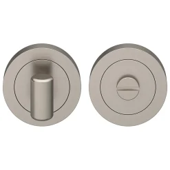 GoodHome Rosace de fonction rond tube à visser à condamnation Duod effet nickel satin gris Ø50mm