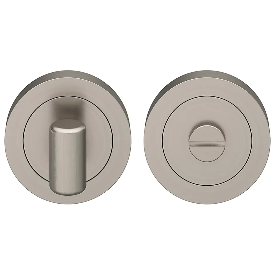 GoodHome Rosace de fonction rond tube à visser à condamnation Duod effet nickel satin gris Ø50mm