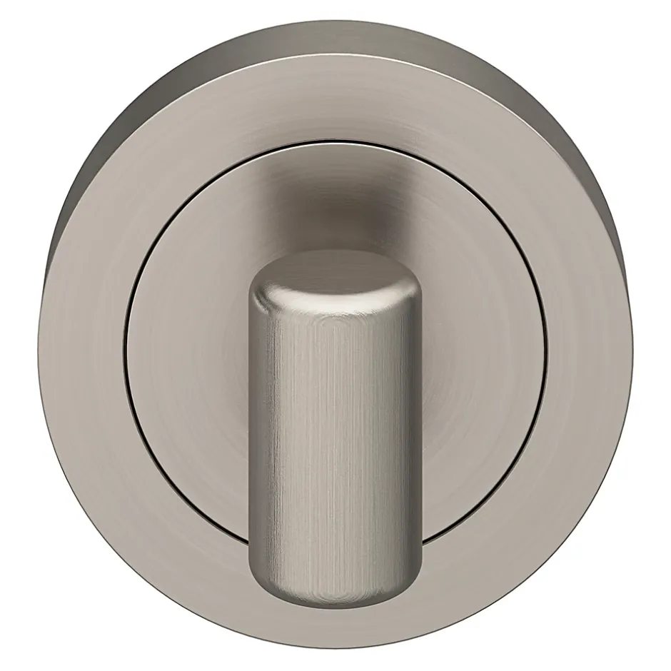 GoodHome Rosace de fonction rond tube à visser à condamnation Duod effet nickel satin gris Ø50mm