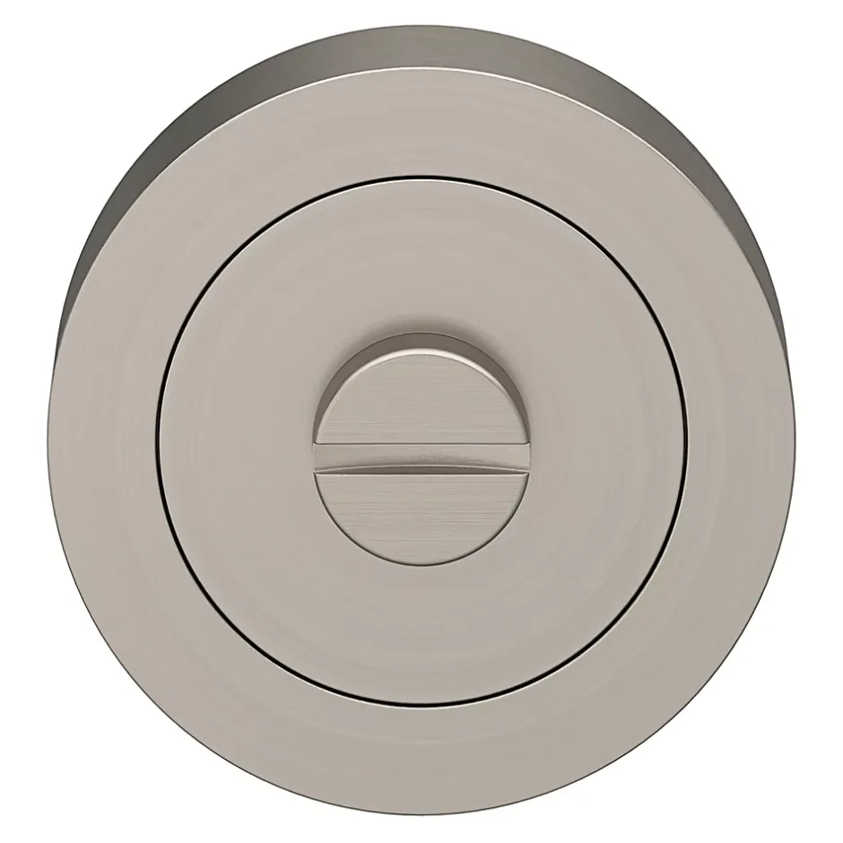 GoodHome Rosace de fonction rond tube à visser à condamnation Duod effet nickel satin gris Ø50mm