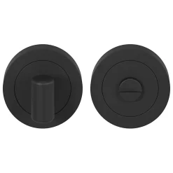 Rosace de fonction rond tube à visser à condamnation Duod mat noir Ø50mm-GoodHome Best