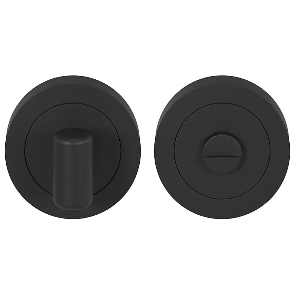 Rosace de fonction rond tube à visser à condamnation Duod mat noir Ø50mm-GoodHome Best