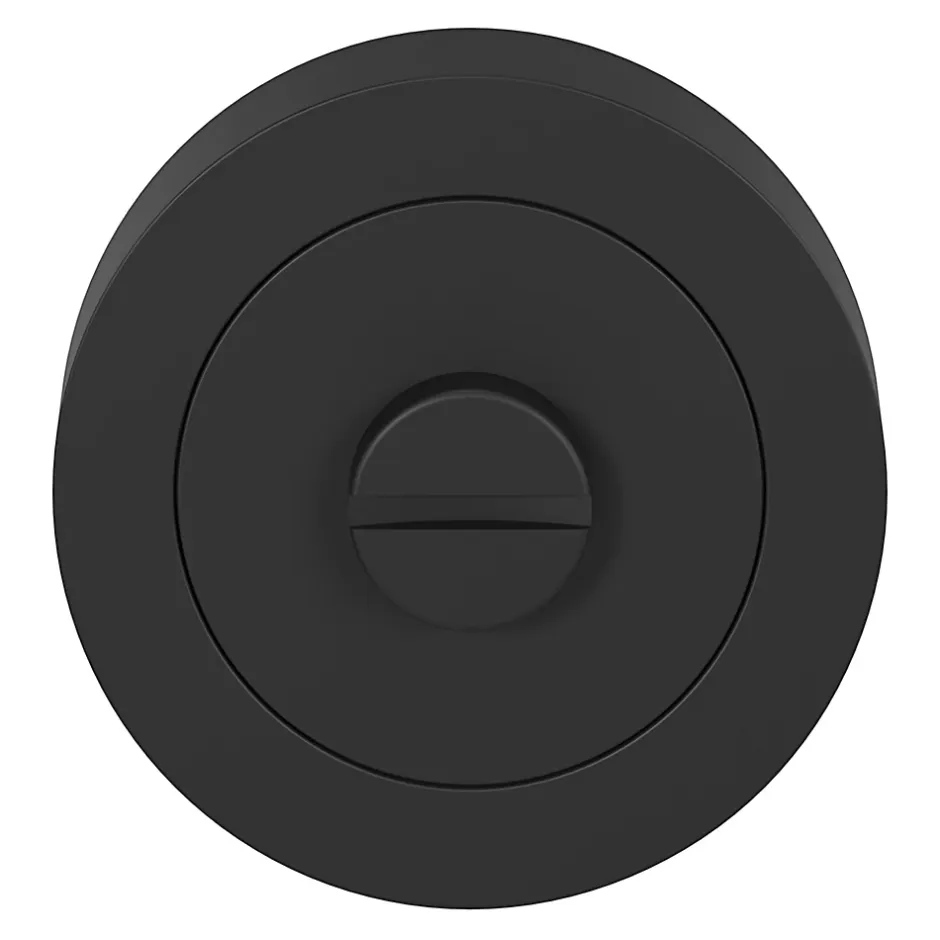 Rosace de fonction rond tube à visser à condamnation Duod mat noir Ø50mm-GoodHome Best