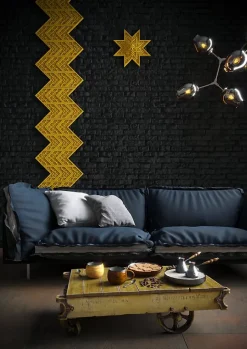 Rosace 157501 Dalle de plafond Élément décoratif 3d panneau mural 53,5 x 53,5 cm-Profhome Hot