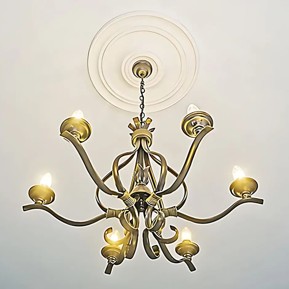 Profhome Rosace 156015 Élement décorative Élement pour plafond diametre 55,5 cm