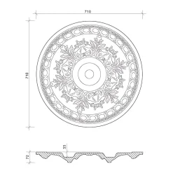 Rosace 156054 Médaillon Élément décoratif diametre 70,6 cm-Profhome Hot
