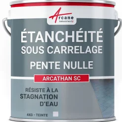 Arcane Industries Résine d'étanchéité sous carrelage polyuréthane - Pente Nulle - ARCATHAN SC Gris - 4 kg -
