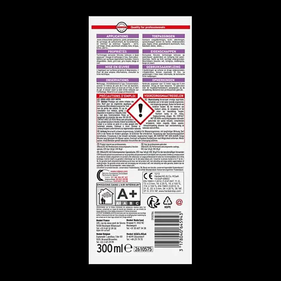 Henkel RUBSON Mastic ST5 sanitaire multi-usages - Cartouche de 280 ml - Multi usage - BEIGE