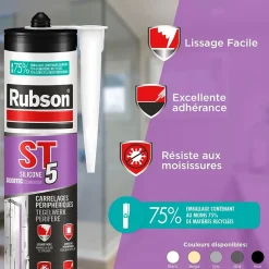 Henkel RUBSON Mastic ST5 sanitaire multi-usages - Cartouche de 280 ml - Multi usage - BEIGE