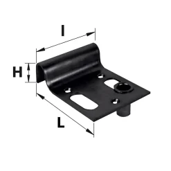 Afbat - Tb Industrie Sas Sabot de portail à visser avec gache Afbat noir L/140 x l.100 x H.40mm