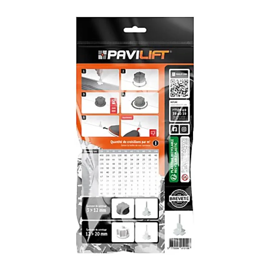 Sachet 100 croisillons pour système autonivelants 1,5 mm droits-Pavilift Best