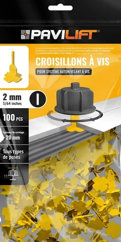 Pavilift Sachet de 100 croisillons autonivelants 2 mm en I ®