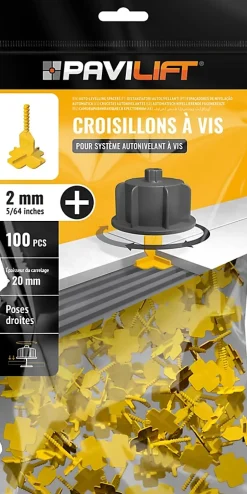 Sachet de 100 croisillons autonivelants 2 mm en + ®-Pavilift Sale
