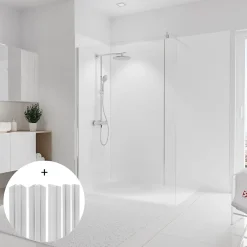 Schulte pack de 3 panneaux muraux 90x210 cm + 5 profilés - DécoDesign COULEUR - blanc