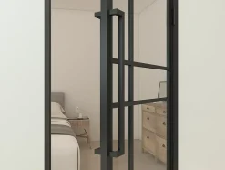 porte complète intérieure en verre avec cadré - 83x197 cm - transparent - noir mat - droite-Schulte Clearance