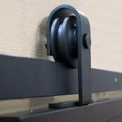 Schulte porte coulissante complète - verre - 90x215cm - décor industriel noir - système ouvert-double softclose