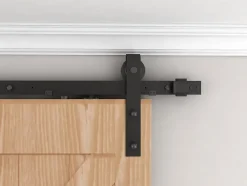 porte coulissante complète - 90x215 cm - décor bois chêne - Système en applique-Schulte