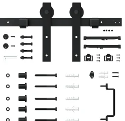 porte coulissante complète - 90x215 cm - décor bois chêne - Système en applique-Schulte