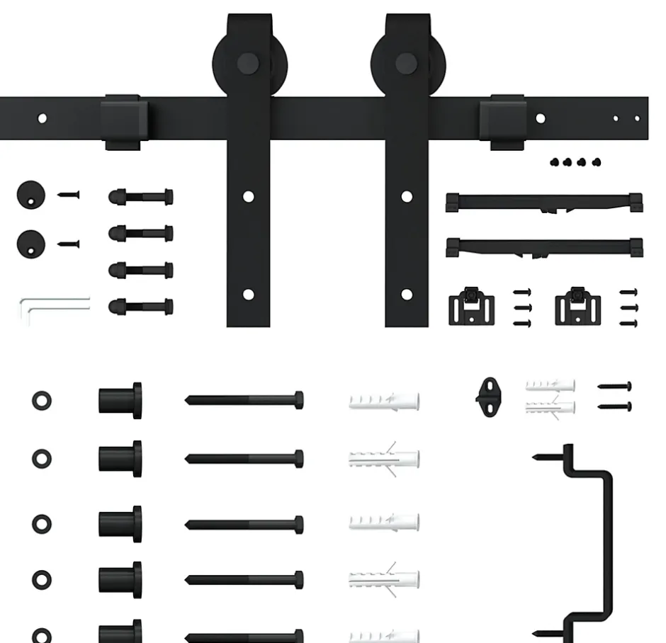 porte coulissante complète - 90x215 cm - décor bois chêne - Système en applique-Schulte