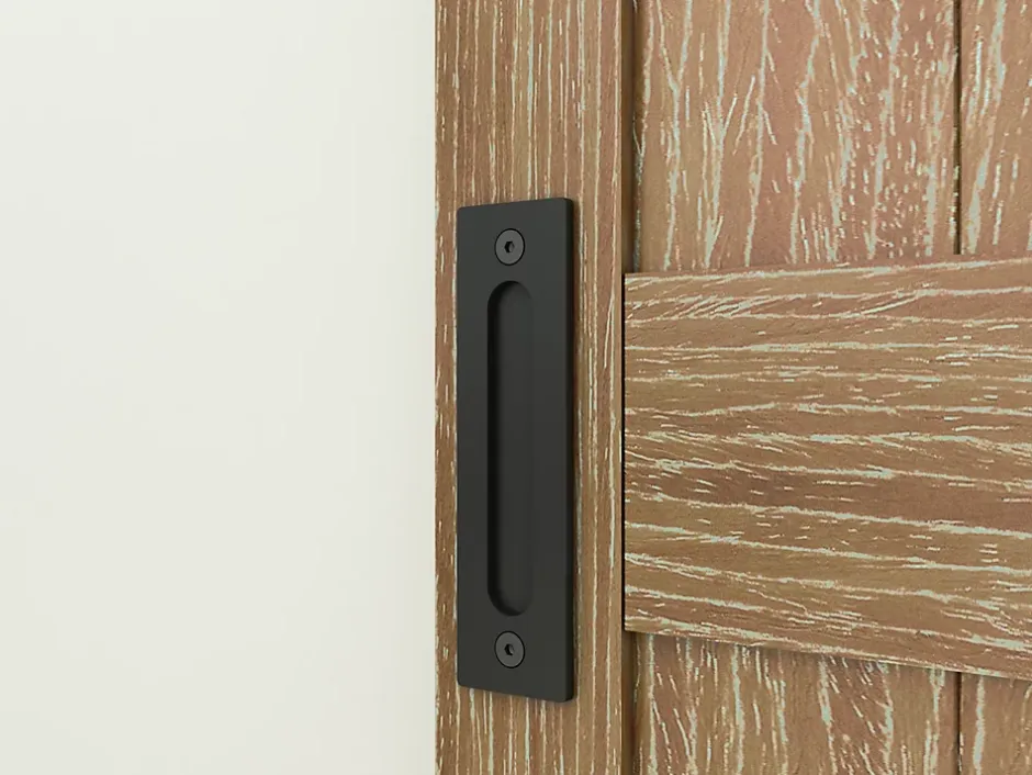 porte coulissante complète - 90x215 cm - décor bois chêne - Système en applique-Schulte