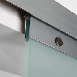 Schulte porte coulissante complète - verre - 102x220cm - décor vagues- poignée ronde + double amortisseur softclose