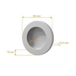 porte coulissante complète - verre - 88x203cm - décor cercles - poignée ronde + softclose-Schulte
