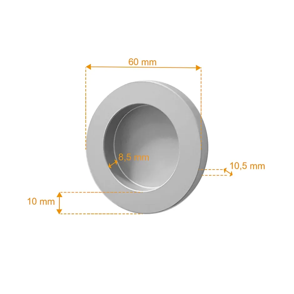 porte coulissante complète- verre - 88x203cm - porte vitrée - décor cercles - poignée cuvette ronde-Schulte Outlet