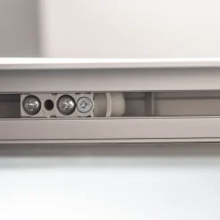 porte coulissante complète bois -102x220cm - bois blanc - poignée cuvette ronde + double softclose-Schulte Outlet