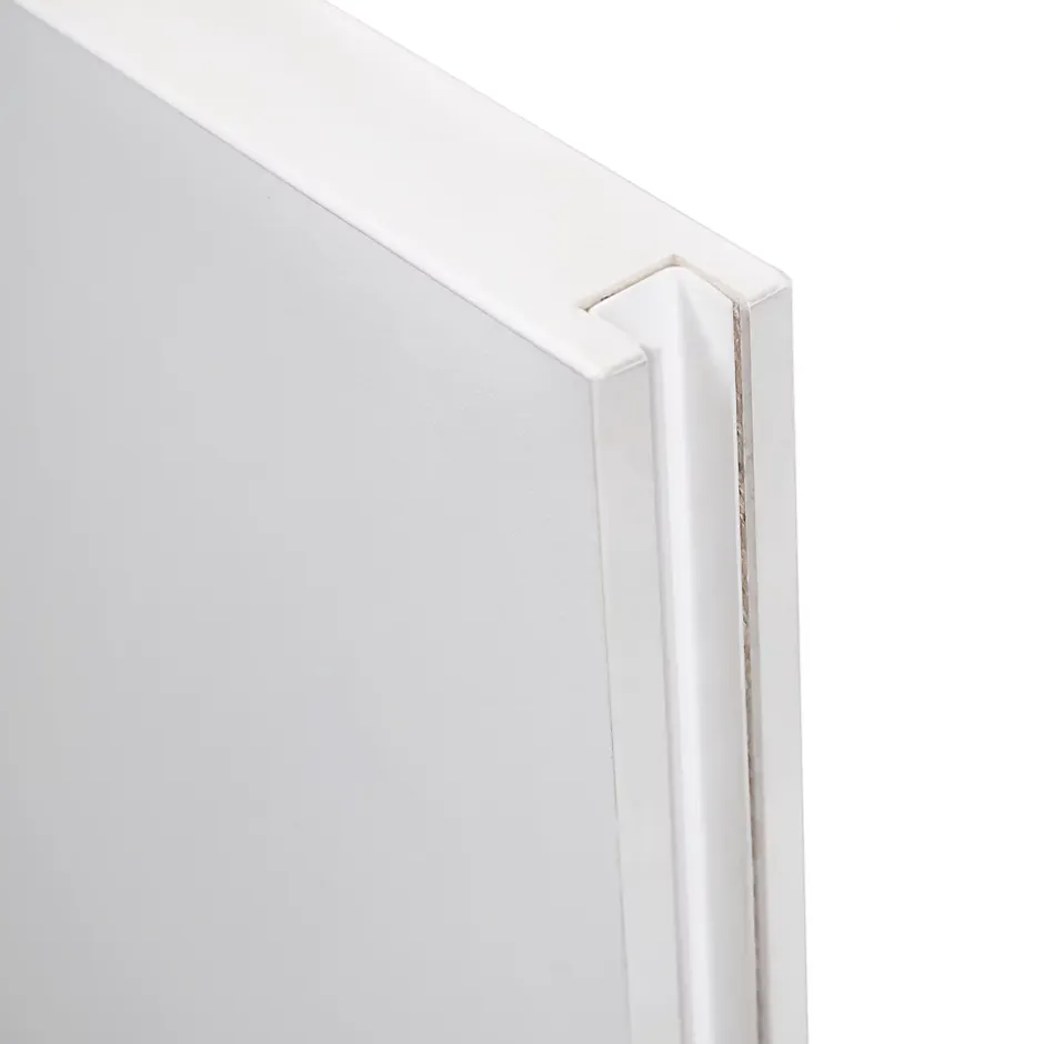 porte coulissante complète bois -102x220cm - bois blanc - poignée cuvette ronde + double softclose-Schulte Outlet