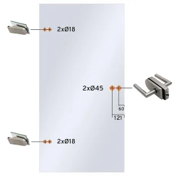 Porte intérieure en verre - 83 x 197 cm - transparent - réversible-Schulte Hot