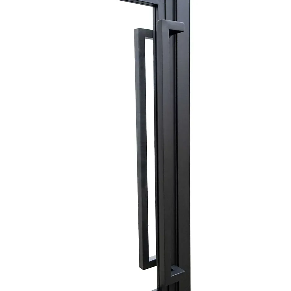 Schulte porte intérieure loft en verre - 83x204 atelier - noir mat - transparent - verrière - 3 vitrages - charnière droit